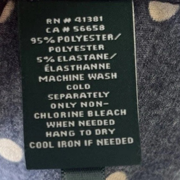 Ralph Lauren Navy and Tan Polka Dot Midi Dress; Size 12 - Picture 5 of 5